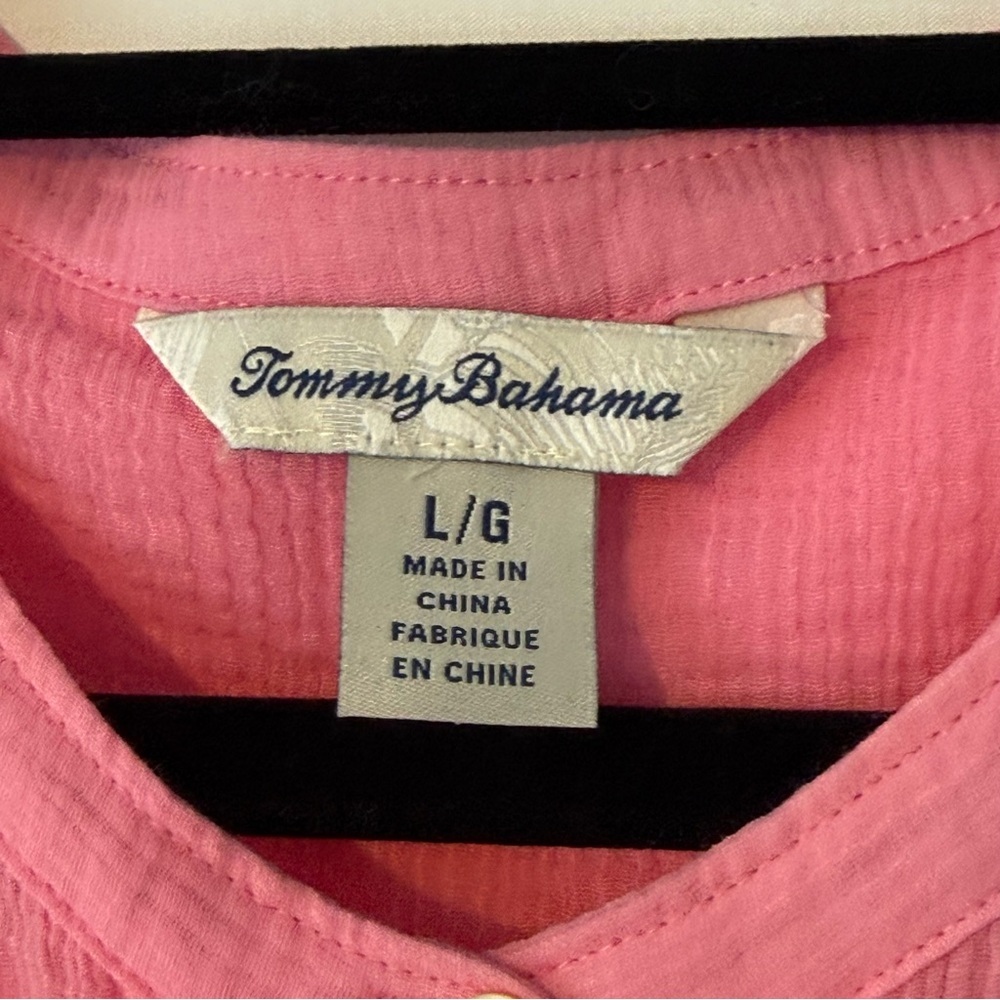 Tommy Bahama Pink Button Down Sleeveless Top 100% cotton - Picture 2 of 7